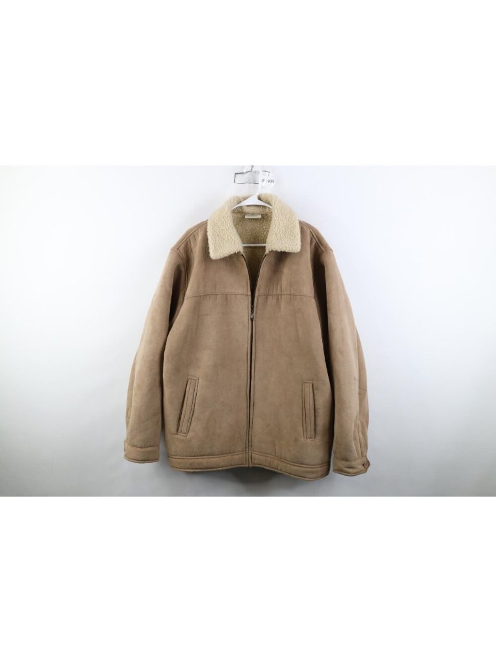 Vintage 90s Streetwear Mens XL Microfiber Deep Pile Fleece Lined Bomber Jacket